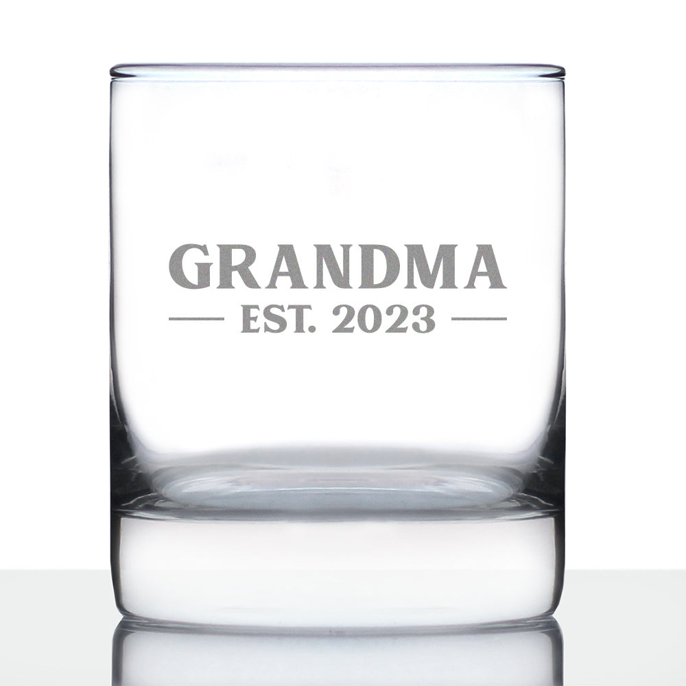 Grandma Est. 2023 -  Bold - 10 Ounce Rocks Glass