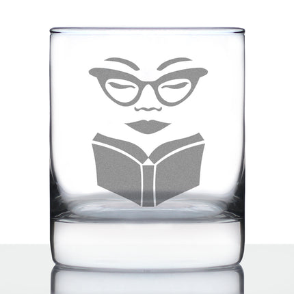 Book Reading Woman - 10 Ounce Rocks Glass