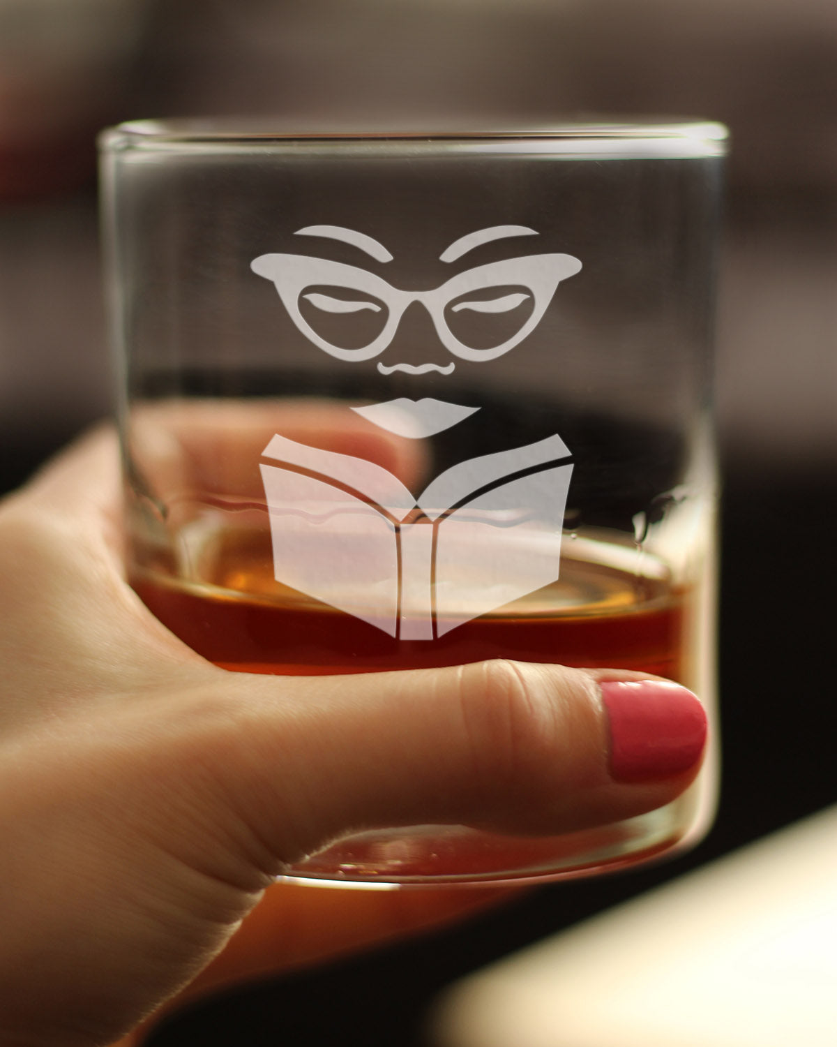 Book Reading Woman - 10 Ounce Rocks Glass