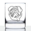 English Bulldog - Funny Whiskey Rocks Glass Gifts for Men & Women with Bulldogs - Fun Whisky Drinking Tumbler Décor