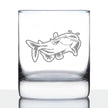 Catfish - Whiskey Rocks Glass - Catfishing Gifts for Fisherman - Whisky Fish Tumbler & Fishing Decor - 10.25 oz