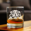 Cavalier King Charles Spaniel Face Whiskey Rocks Glass - Unique Dog Themed Decor and Gifts for Moms & Dads of Cavaliers - 10.25 Oz