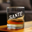 Sante - French Cheers - Whiskey Rocks Glass - Cute France Themed Gifts or Party Decor for Women and Men - 10.25 Oz