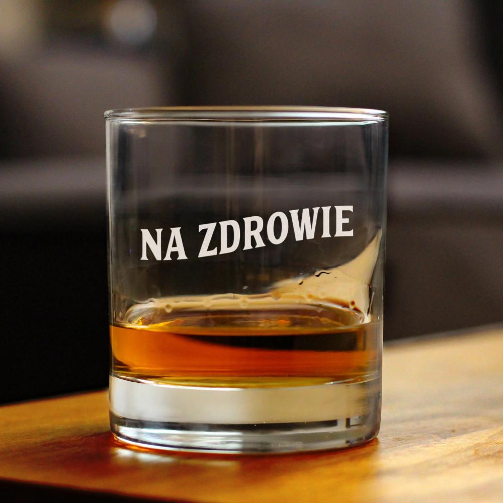 Na Zdrowie - Polish Cheers - Whiskey Rocks Glass - Cute Poland Themed Gifts or Party Decor for Women and Men - 10.25 Oz