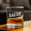 Saude - Portuguese Cheers - Whiskey Rocks Glass - Cute Portugal Themed Gifts or Party Decor for Women and Men - 10.25 Oz