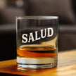 Salud - Spanish Cheers - Whiskey Rocks Glass - Cute Spainish Themed Gifts or Party Decor for Women and Men - 10.25 Oz