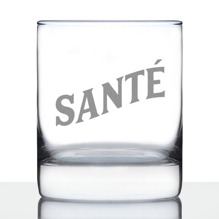 Sante - French Cheers - Whiskey Rocks Glass - Cute France Themed Gifts or Party Decor for Women and Men - 10.25 Oz