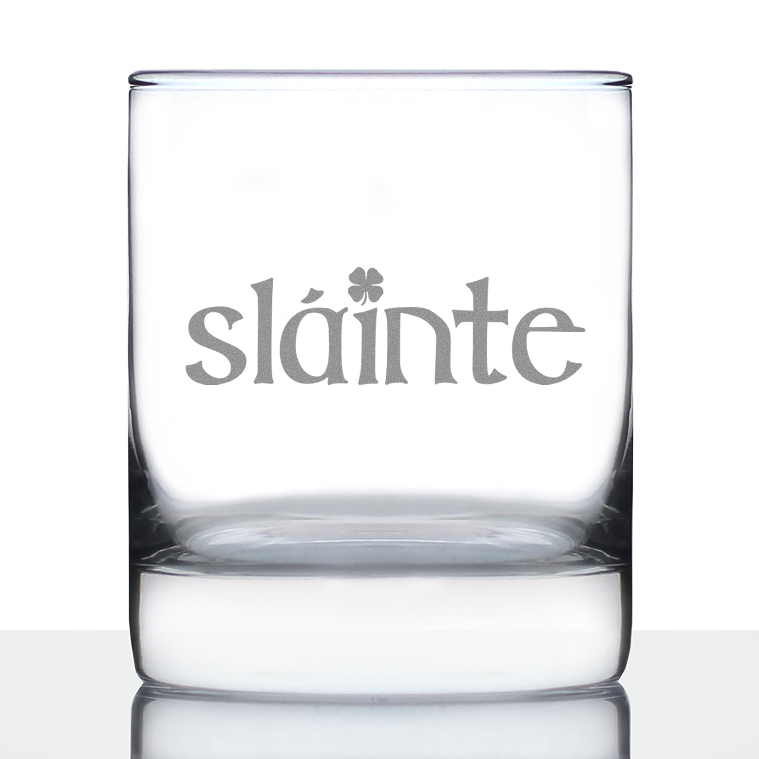 Slainte - Irish Cheers - Whiskey Rocks Glass - Funny St Patricks Day Party Decor or Gifts for Men & Women