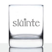 Slainte - Irish Cheers - Whiskey Rocks Glass - Funny St Patricks Day Party Decor or Gifts for Men & Women
