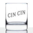 Cin Cin - Italian Cheers - Whiskey Rocks Glass - Cute Italy Themed Gifts or Party Decor for Women and Men - 10.25 Oz