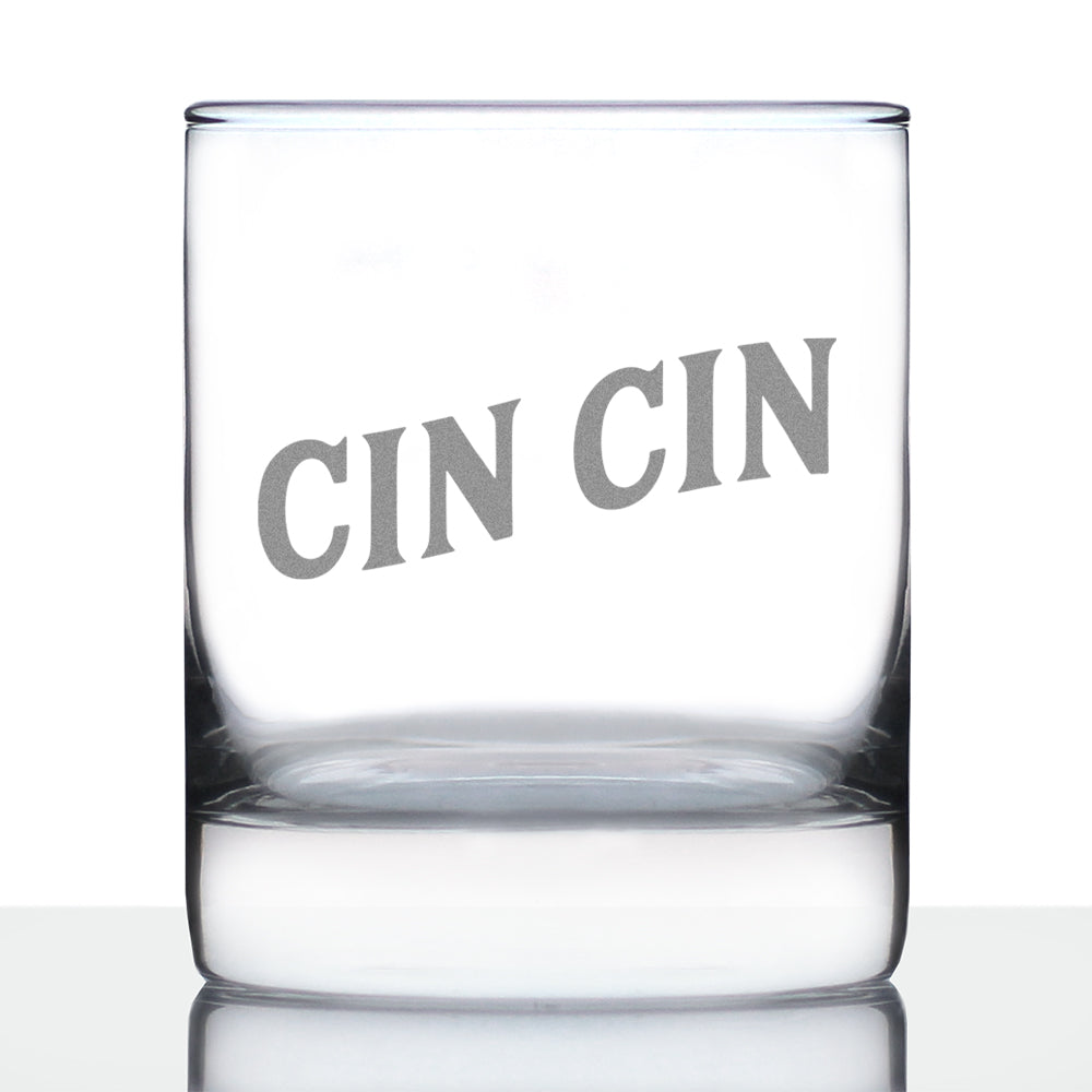 Cin Cin - Italian Cheers - Whiskey Rocks Glass - Cute Italy Themed Gifts or Party Decor for Women and Men - 10.25 Oz