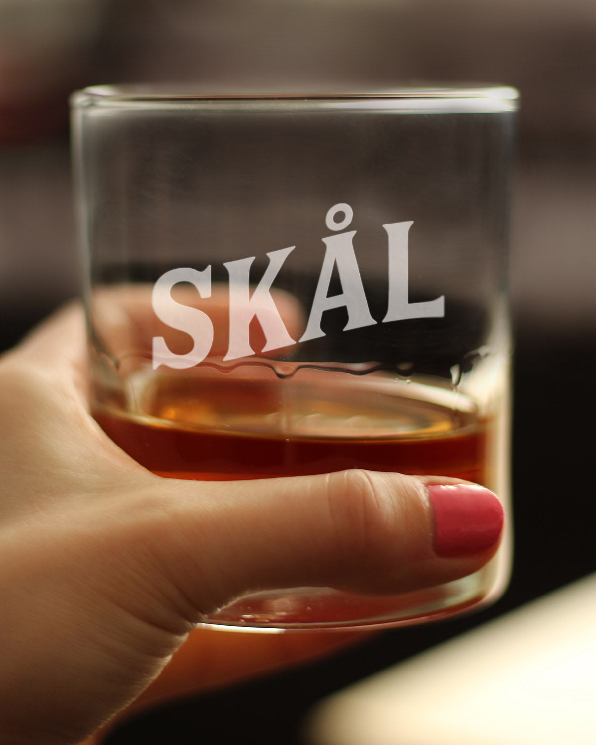 Skal - Norwegian Cheers - Whiskey Rocks Glass - Cute Norway Themed Gifts or Party Decor for Women and Men - 10.25 Oz