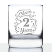 Cheers to 2 Years - Whiskey Rocks Glass Gifts for Women & Men - 2nd Anniversary Party Decor - 10.25 Oz Glasses