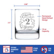 Cheers to 2 Years - Whiskey Rocks Glass Gifts for Women & Men - 2nd Anniversary Party Decor - 10.25 Oz Glasses