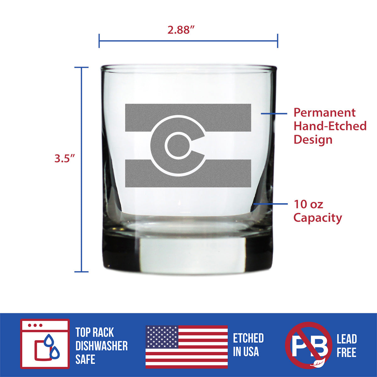 Colorado Flag - 10 Ounce Rocks Glass