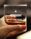 Come and Take It Texas Flag Whiskey Rocks Glass Gift for Men & Women - 10.25 oz Glassware - Barware Decor for Texans