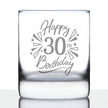 Happy 30th Birthday - Whiskey Rocks Glass Gifts for Men & Women Turning 30 - Fun Retro Bday Whisky Drinking Tumbler