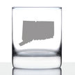 Connecticut State Outline Whiskey Rocks Glass - State Themed Drinking Decor and Gifts for Connecticuters and Nutmegger Women & Men - 10.25 Oz Whisky Tumbler Glasses