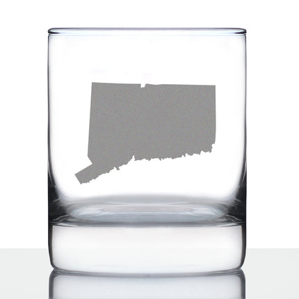 Connecticut State Outline Whiskey Rocks Glass - State Themed Drinking Decor and Gifts for Connecticuters and Nutmegger Women & Men - 10.25 Oz Whisky Tumbler Glasses