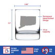 Connecticut State Outline Whiskey Rocks Glass - State Themed Drinking Decor and Gifts for Connecticuters and Nutmegger Women & Men - 10.25 Oz Whisky Tumbler Glasses