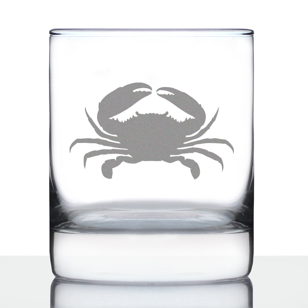 Crab - Cute Nautical Theme Gifts for Beach House - 10 Ounce Rocks Glass