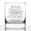 Crazy Plant Lady - Whiskey Rocks Glass - Gardening Themed Gifts and Decor for Gardeners - 10.25 Oz Glass