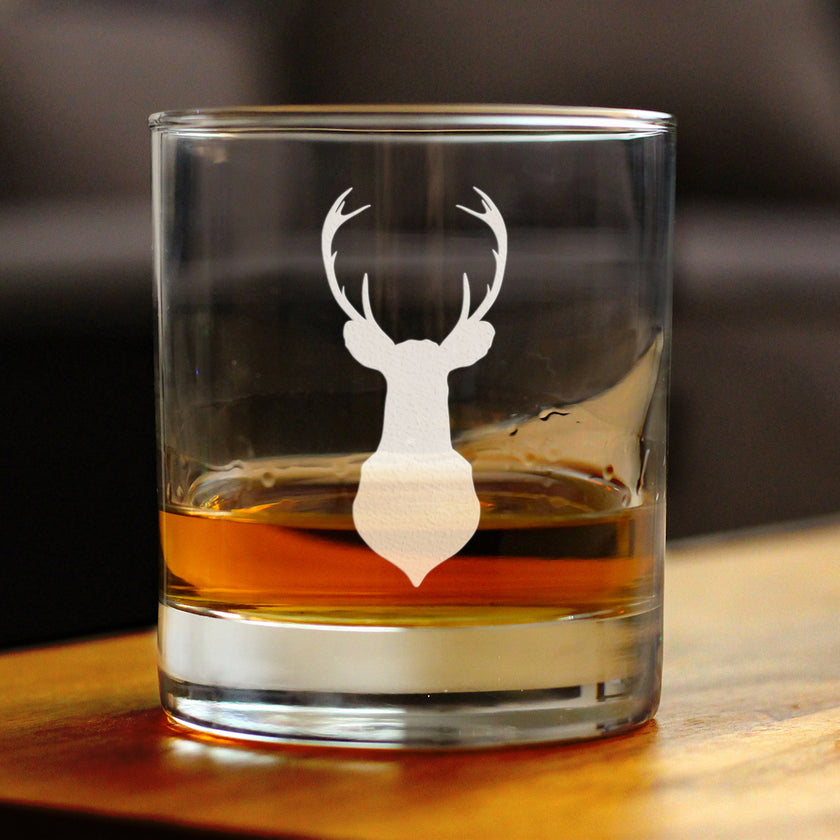 Deer Head - 10 Ounce Rocks Glass