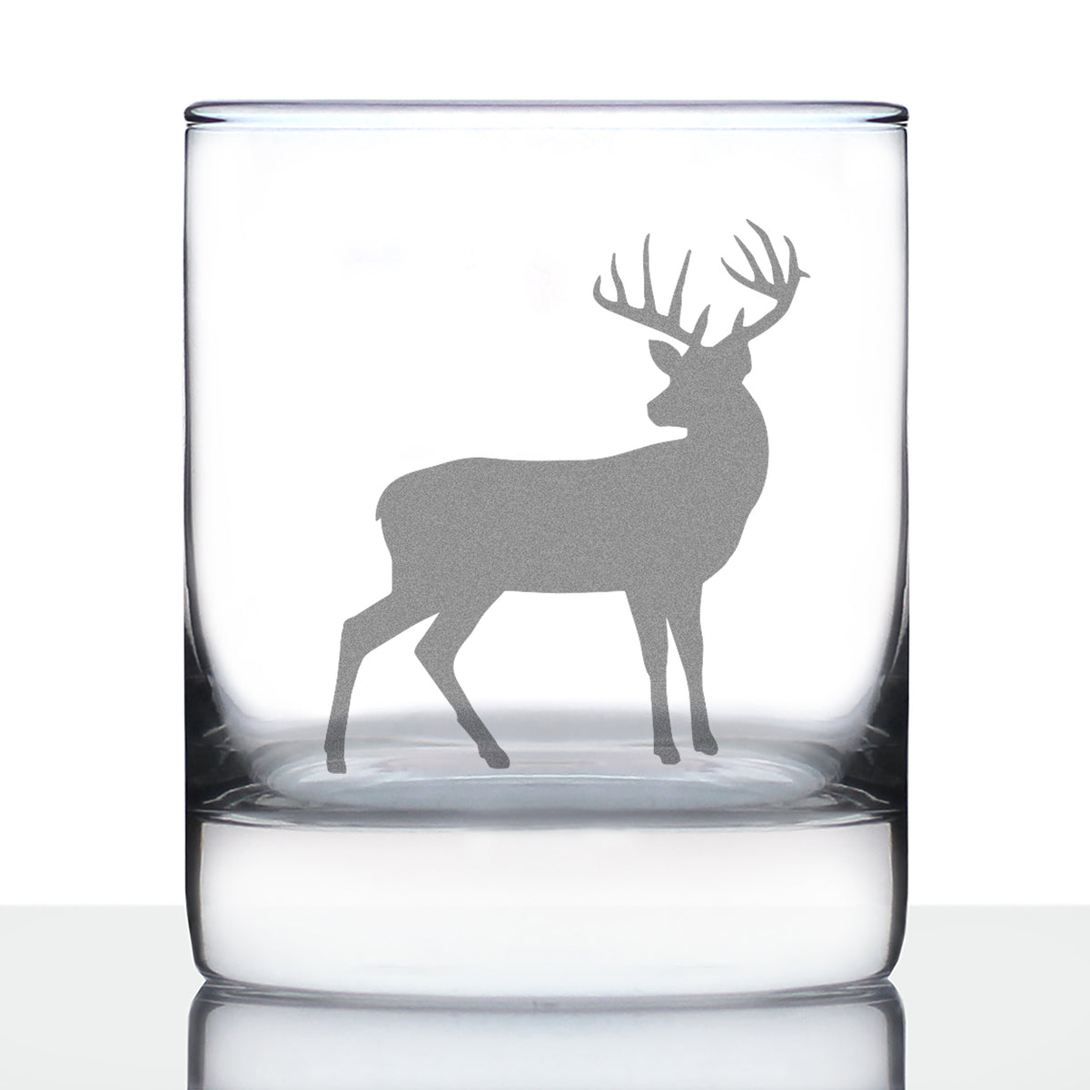 Deer Whiskey Rocks Glass - Cabin Themed Gifts or Rustic Decor for Men and Women - Fun Whisky Drinking Tumbler - 10.25 oz
