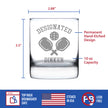 Designated Dinker - Whiskey Rocks Glass - Funny Pickleball Themed Decor and Gifts - 10.25 Oz Glasses