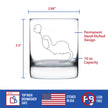 Dinosaur With Birthday Balloon - Whiskey Rocks Glass - Cute Funny Dino Themed Gifts and Decor for Dinosaur Lovers - 10.25 Oz Glass
