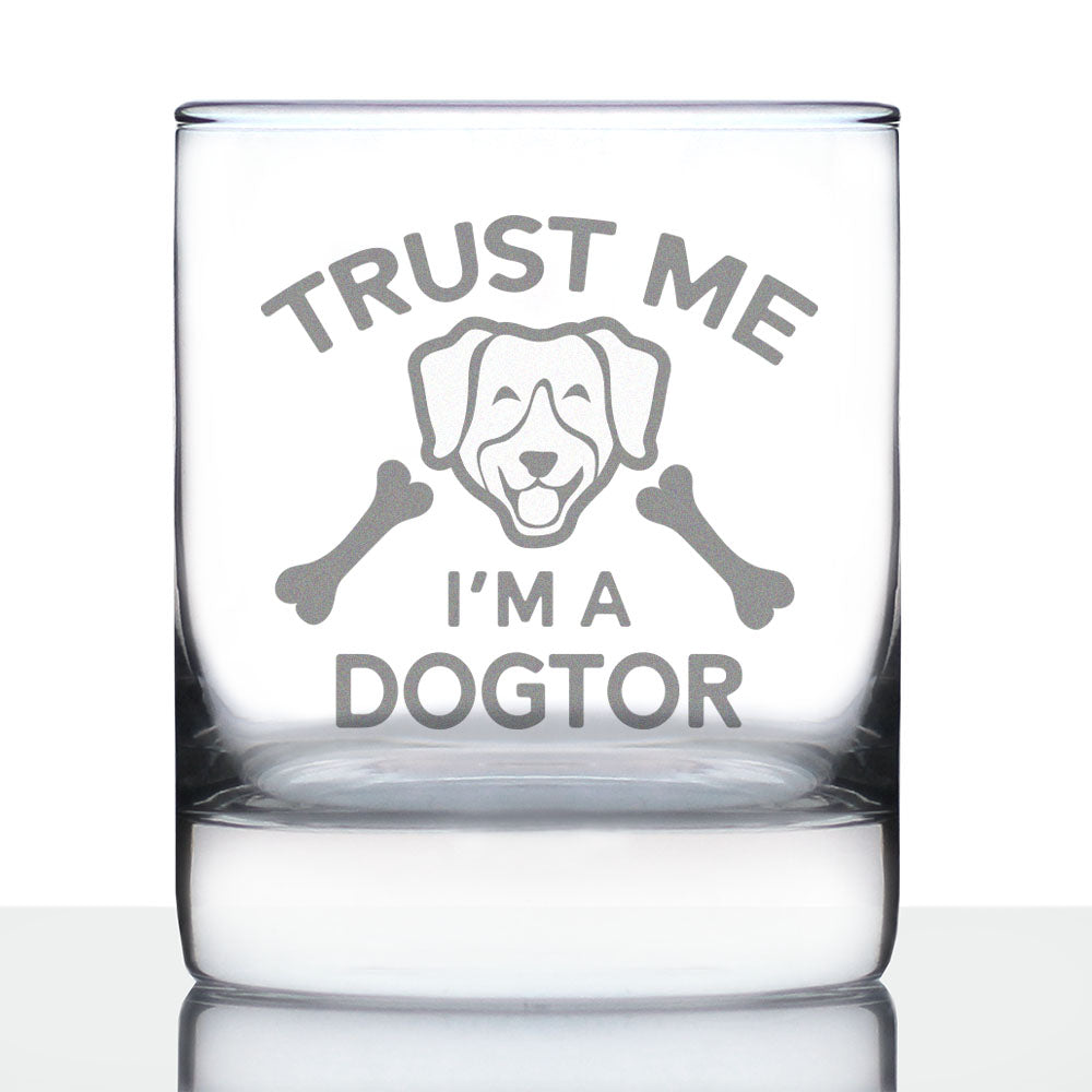 Dogtor - Whiskey Rocks Glass - Funny Dog Gifts for Veterinarians and Vet Techs - 10.25 Oz Glasses