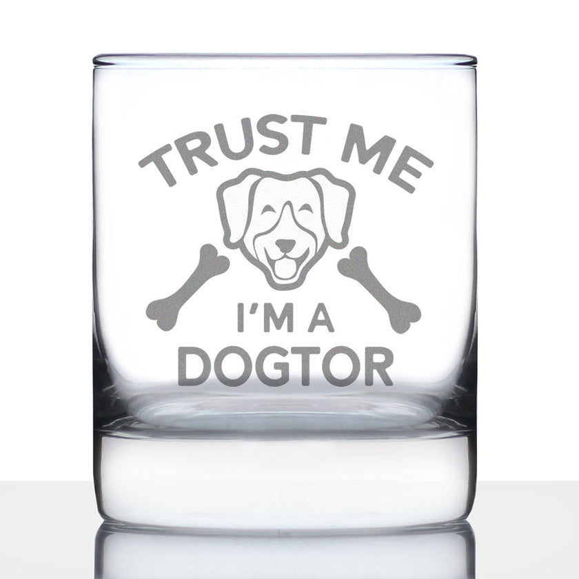 Dogtor - Whiskey Rocks Glass - Funny Dog Gifts for Veterinarians and Vet Techs - 10.25 Oz Glasses