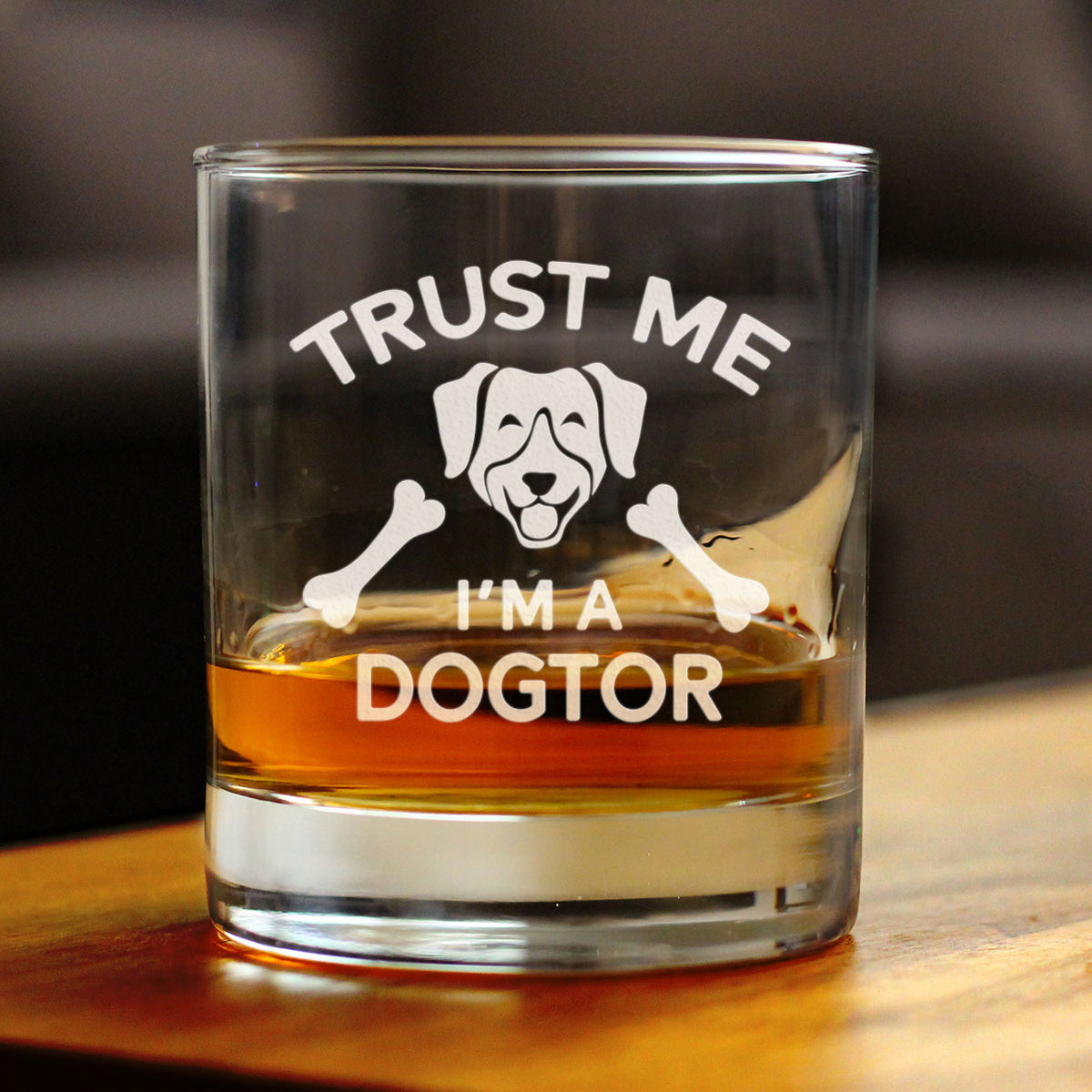 Dogtor - Whiskey Rocks Glass - Funny Dog Gifts for Veterinarians and Vet Techs - 10.25 Oz Glasses