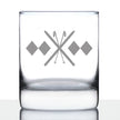 Double Black Diamond - Whiskey Rocks Glass - Unique Skiing Themed Decor and Gifts for Mountain Lovers - 10.25 Oz Glasses