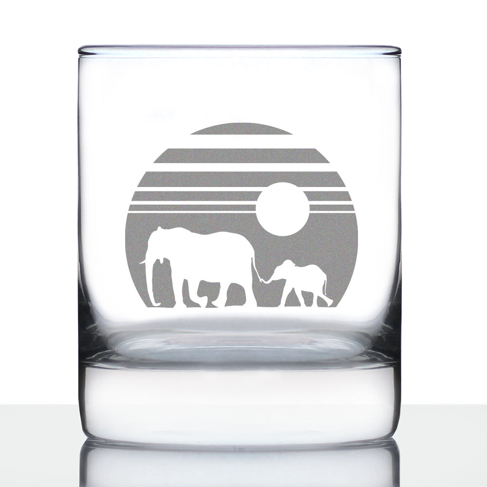 Elephant Sunset - 10 Ounce Rocks Glass