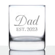 Dad Est. 2023 - Decorative - 10 Ounce Rocks Glass