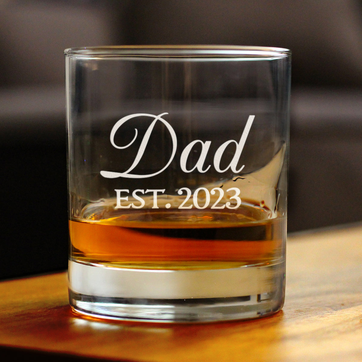 Dad Est. 2023 - Decorative - 10 Ounce Rocks Glass