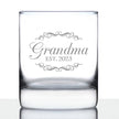 Grandma Est. 2023 - Decorative - 10 Ounce Rocks Glass