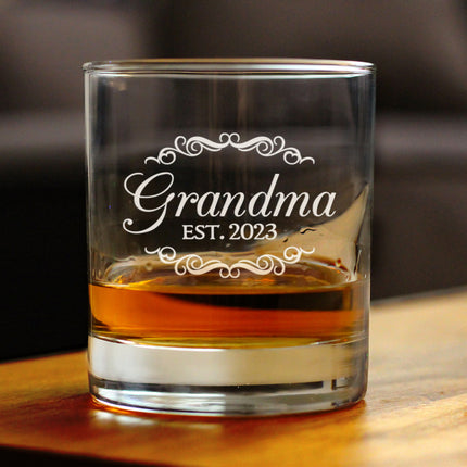 Grandma Est. 2023 - Decorative - 10 Ounce Rocks Glass