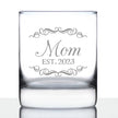 Mom Est. 2023 - Decorative - 10 Ounce Rocks Glass