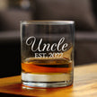 Uncle Est 2022 - Whiskey Rocks Glass Gift for First Time Uncles - Decorative 10.25 Oz Glasses