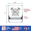 Firefighter Symbol Engraved 10 oz Rocks or Old Fashioned Glass, Unique Gifts for Firefighters, Firemen & Firewomen