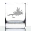 Fly Fishing Whiskey Rocks Glass - Unique Flyfishing Themed Gifts for Fishermen - 10.25 Oz Glasses