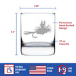 Fly Fishing Whiskey Rocks Glass - Unique Flyfishing Themed Gifts for Fishermen - 10.25 Oz Glasses