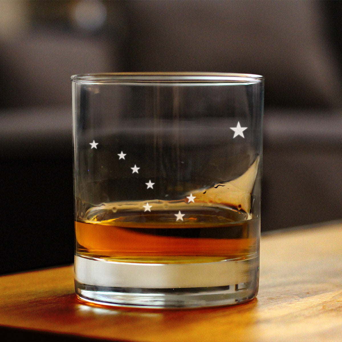 Alaska Flag Whiskey Rocks Glass - State Themed Drinking Decor and Gifts for Alaskan Women &amp; Men - 10.25 Oz Whisky Tumbler Glasses