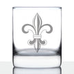 Fleur de Lis Rocks Glass - French Fleur de Lis Decor and Gifts - 10.25 Oz Glasses