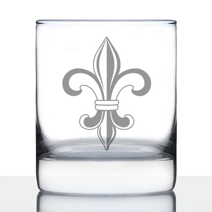 Fleur de Lis Rocks Glass - French Fleur de Lis Decor and Gifts - 10.25 Oz Glasses