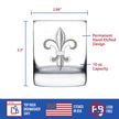 Fleur de Lis Rocks Glass - French Fleur de Lis Decor and Gifts - 10.25 Oz Glasses