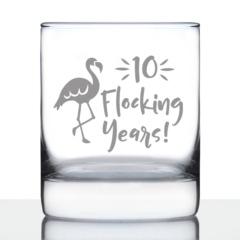 10 Flocking Years - 10 Ounce Rocks Glass