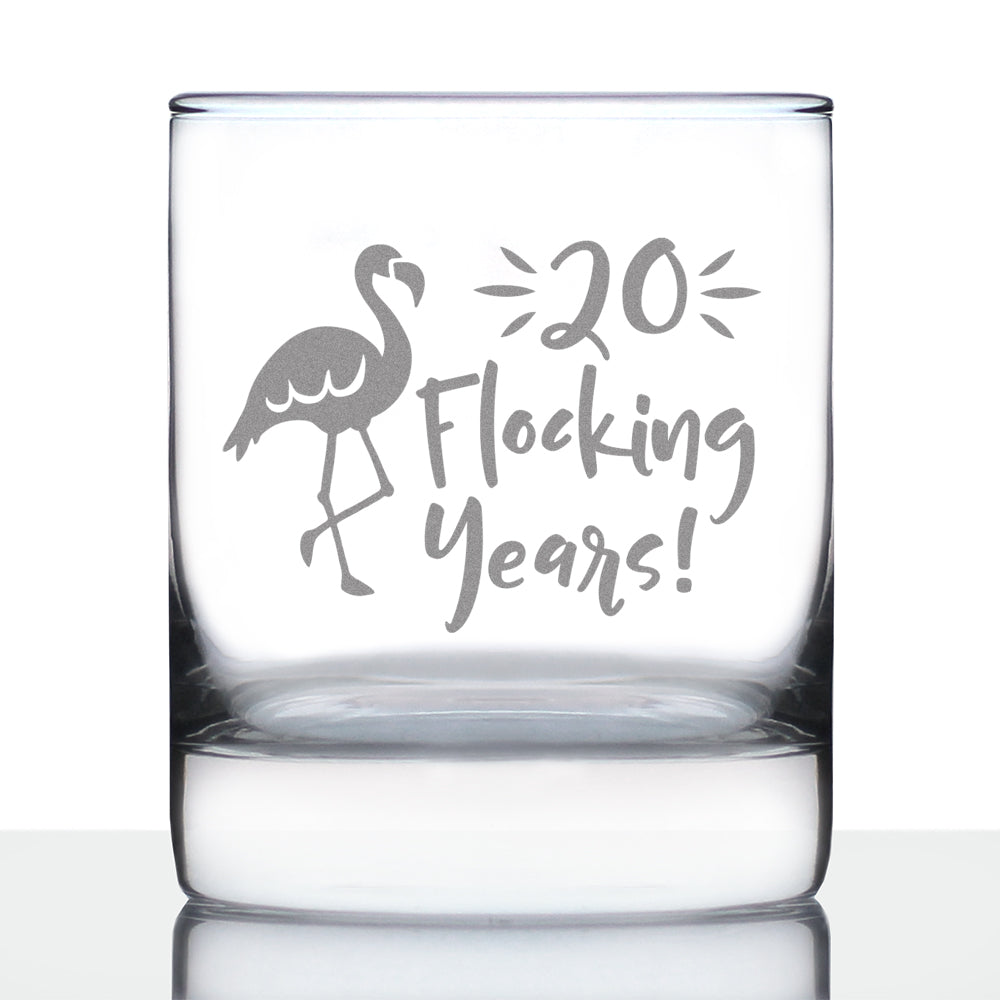 20 Flocking Years - 10 Ounce Rocks Glass